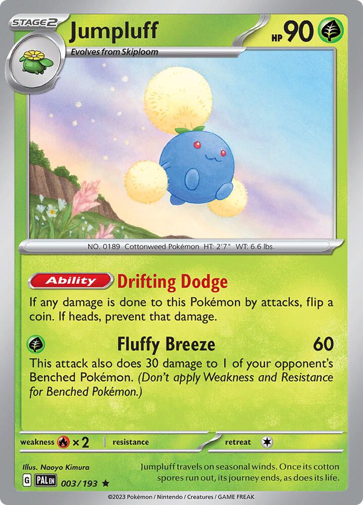Jumpluff - 003/193 - SV02: Paldea Evolved (PAL) - Holofoil - Pokemon TCG Card