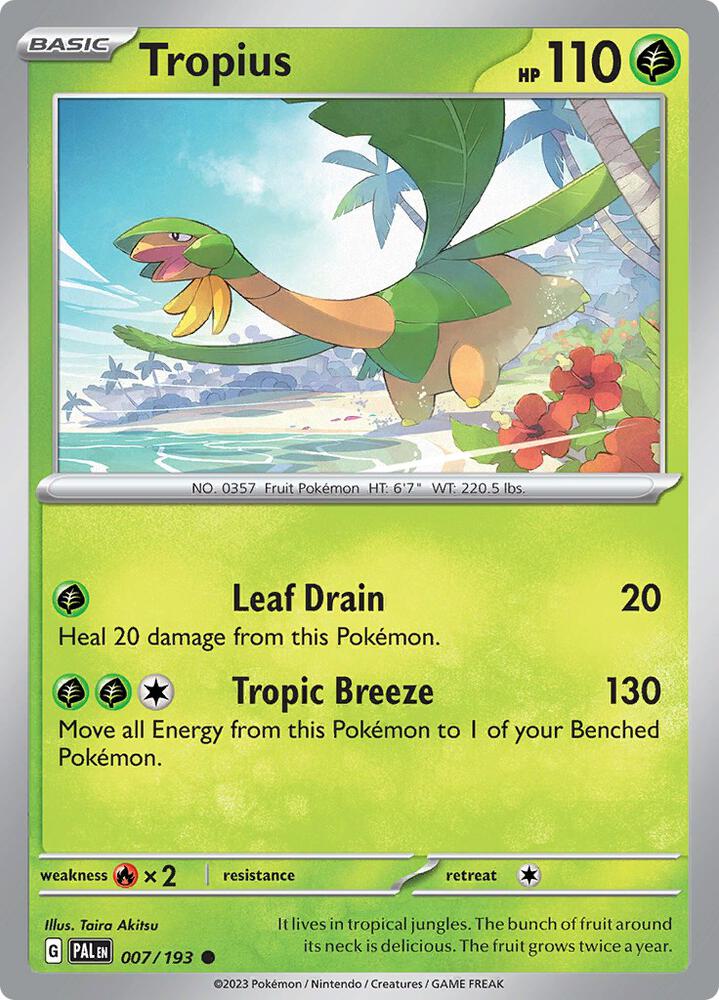 Tropius - 007/193 - SV02: Paldea Evolved (PAL) - Common - Normal - Pokemon TCG Card