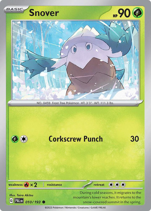 Snover - 010/193 - SV02: Paldea Evolved (PAL) - Reverse Holofoil - Pokemon TCG Card