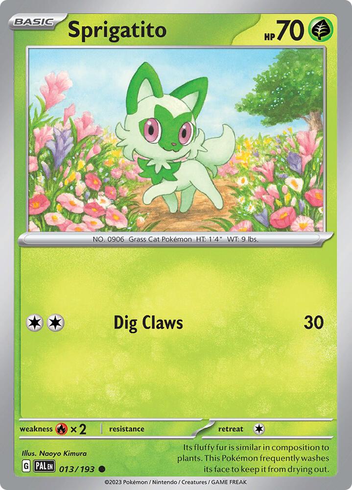 Sprigatito - 013/193 - SV02: Paldea Evolved (PAL) - Common - Normal - Pokemon TCG Card