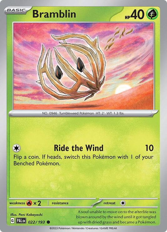 Bramblin - 022/193 - SV02: Paldea Evolved (PAL) - Common - Reverse Holofoil - Pokemon TCG Card