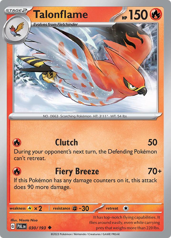 Talonflame - 030/193 - SV02: Paldea Evolved (PAL) - Normal - Pokemon TCG Card