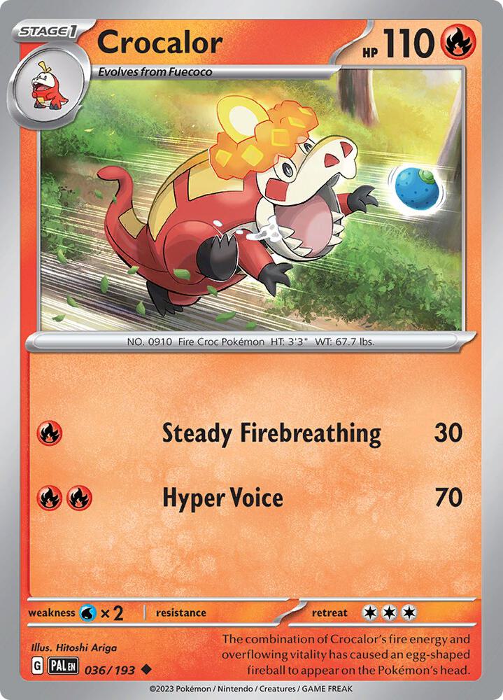 Crocalor - 036/193 - SV02: Paldea Evolved (PAL) - Uncommon - Normal - Pokemon TCG Card