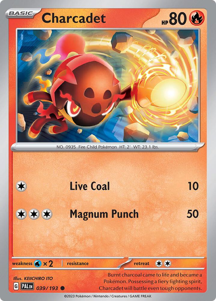 Charcadet - 039/193 - SV02: Paldea Evolved (PAL) - Common - Reverse Holofoil - Pokemon TCG Card