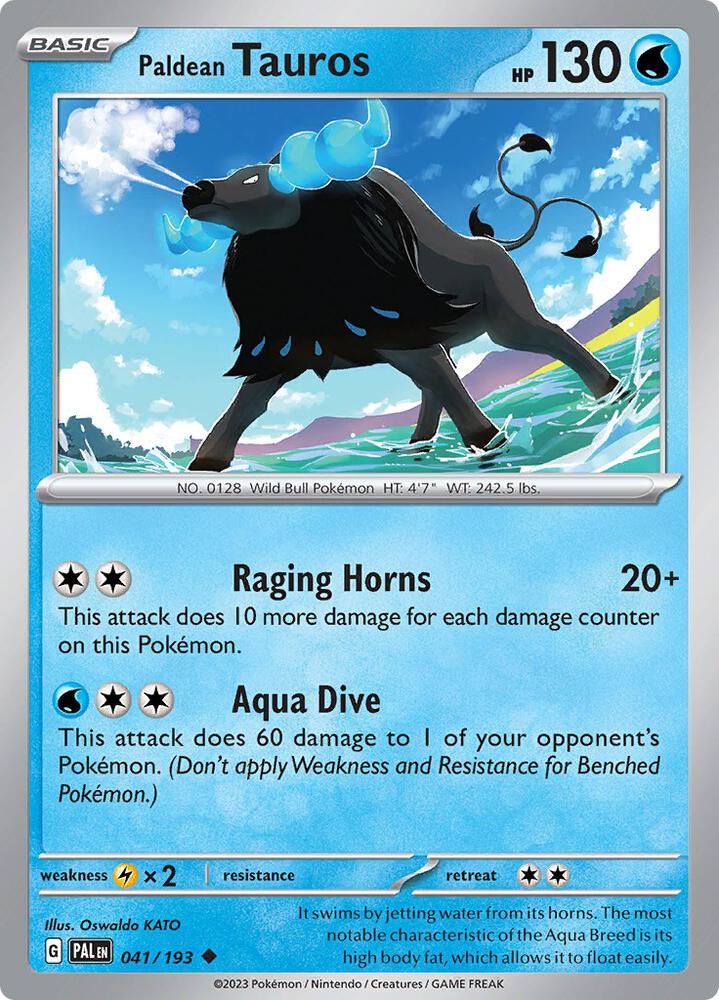 Paldean Tauros - 041/193 - SV02: Paldea Evolved (PAL) - Uncommon - Normal - Pokemon TCG Card