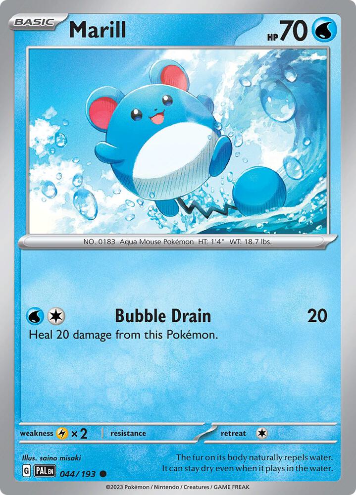 Marill - 044/193 - SV02: Paldea Evolved (PAL) - Common - Normal - Pokemon TCG Card