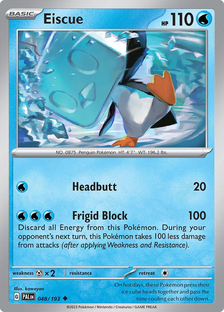 Eiscue - 048/193 - SV02: Paldea Evolved (PAL) - Uncommon - Reverse Holofoil - Pokemon TCG Card