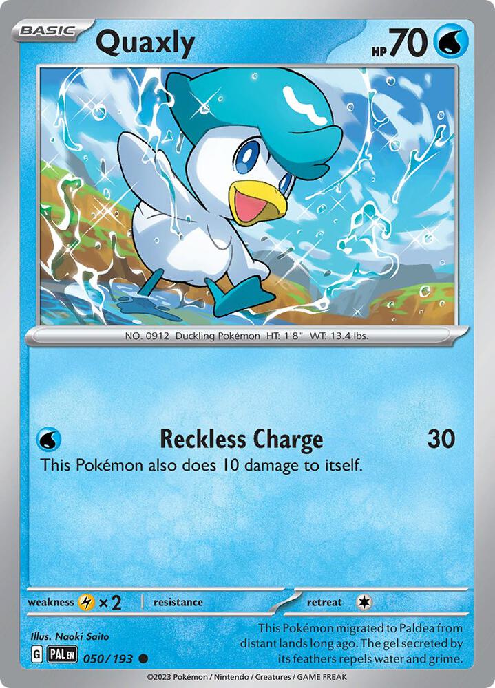 Quaxly - 050/193 - SV02: Paldea Evolved (PAL) - Common - Reverse Holofoil - Pokemon TCG Card