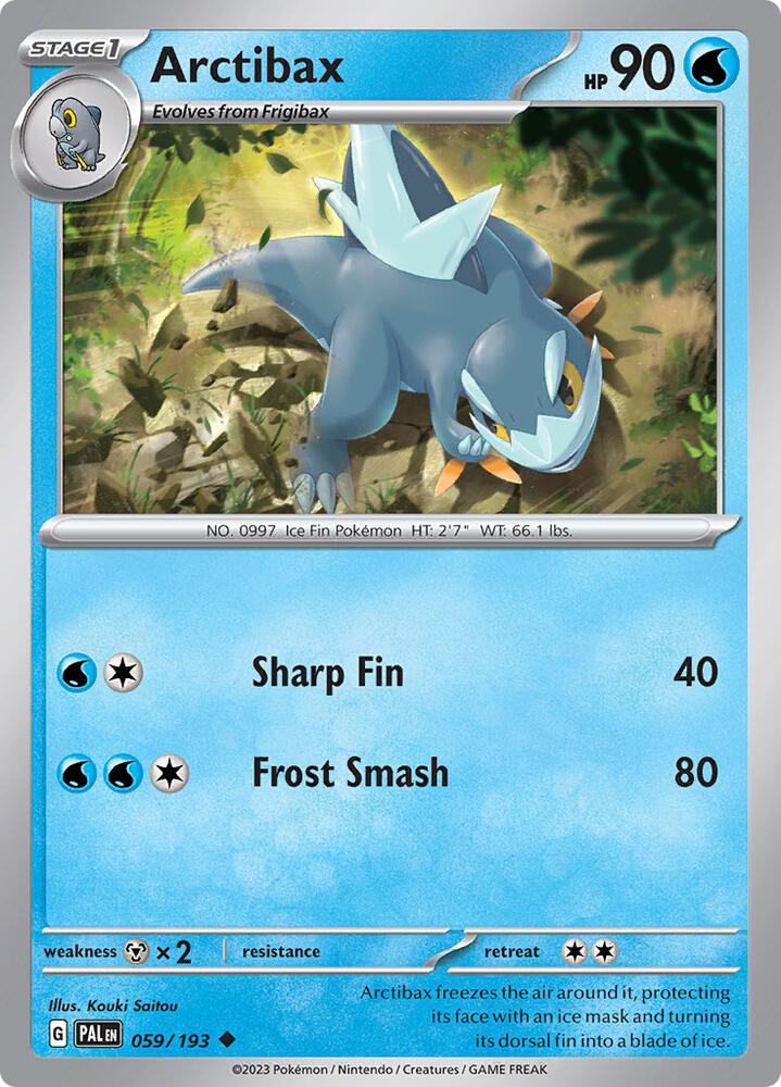 Arctibax - 059/193 - SV02: Paldea Evolved (PAL) - Uncommon - Reverse Holofoil - Pokemon TCG Card