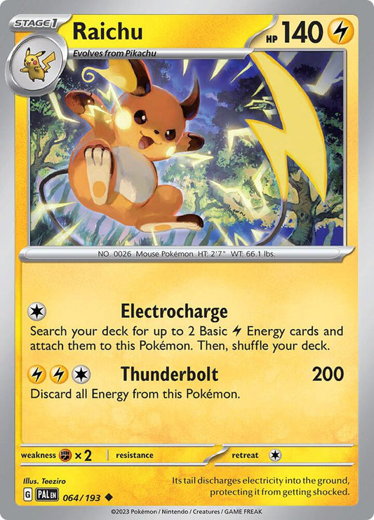 Raichu - 064/193 - SV02: Paldea Evolved (PAL) - Uncommon - Normal - Pokemon TCG Card