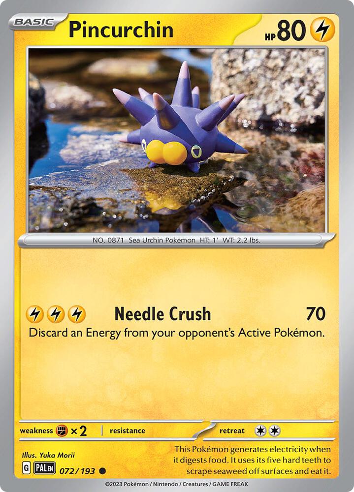Pincurchin - 072/193 - SV02: Paldea Evolved (PAL) - Common - Reverse Holofoil - Pokemon TCG Card