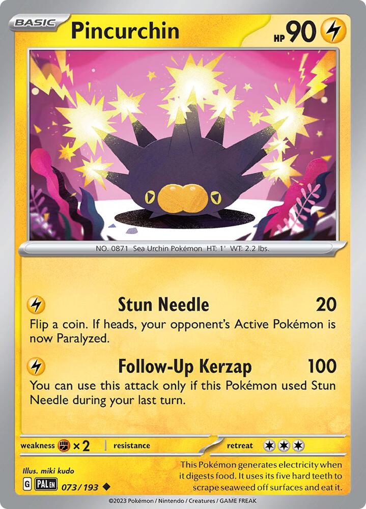 Pincurchin - 073/193 - SV02: Paldea Evolved (PAL) - Uncommon - Normal - Pokemon TCG Card