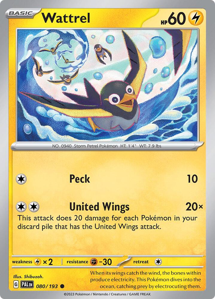 Wattrel - 080/193 - SV02: Paldea Evolved (PAL) - Common - Normal - Pokemon TCG Card