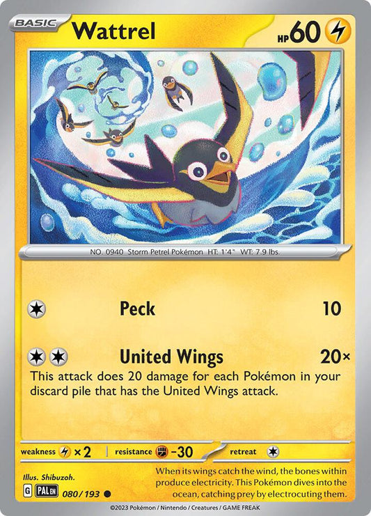 Wattrel - 080/193 - SV02: Paldea Evolved (PAL) - Common - Normal - Pokemon TCG Card