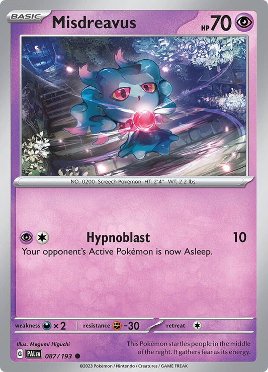 Misdreavus - 087/193 - SV02: Paldea Evolved (PAL) - Normal - Pokemon TCG Card
