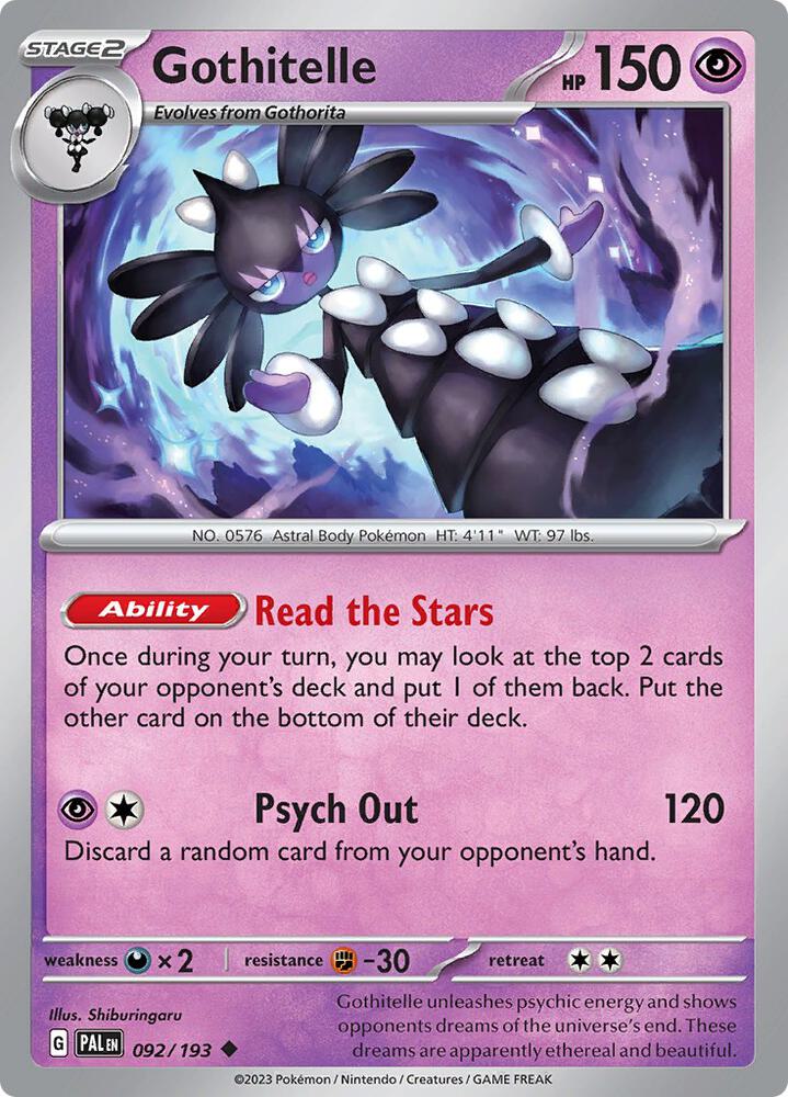 Gothitelle - 092/193 - SV02: Paldea Evolved (PAL) - Normal - Pokemon TCG Card