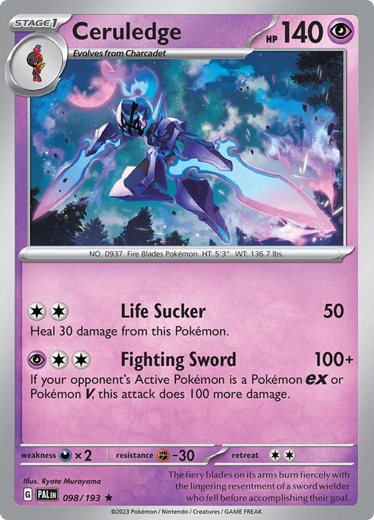 Ceruledge - 098/193 - SV02: Paldea Evolved (PAL) - Holofoil - Pokemon TCG Card