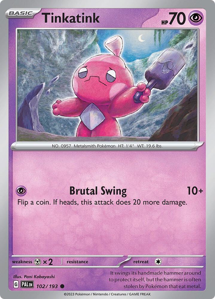 Tinkatink - 102/193 - SV02: Paldea Evolved (PAL) - Common - Normal - Pokemon TCG Card
