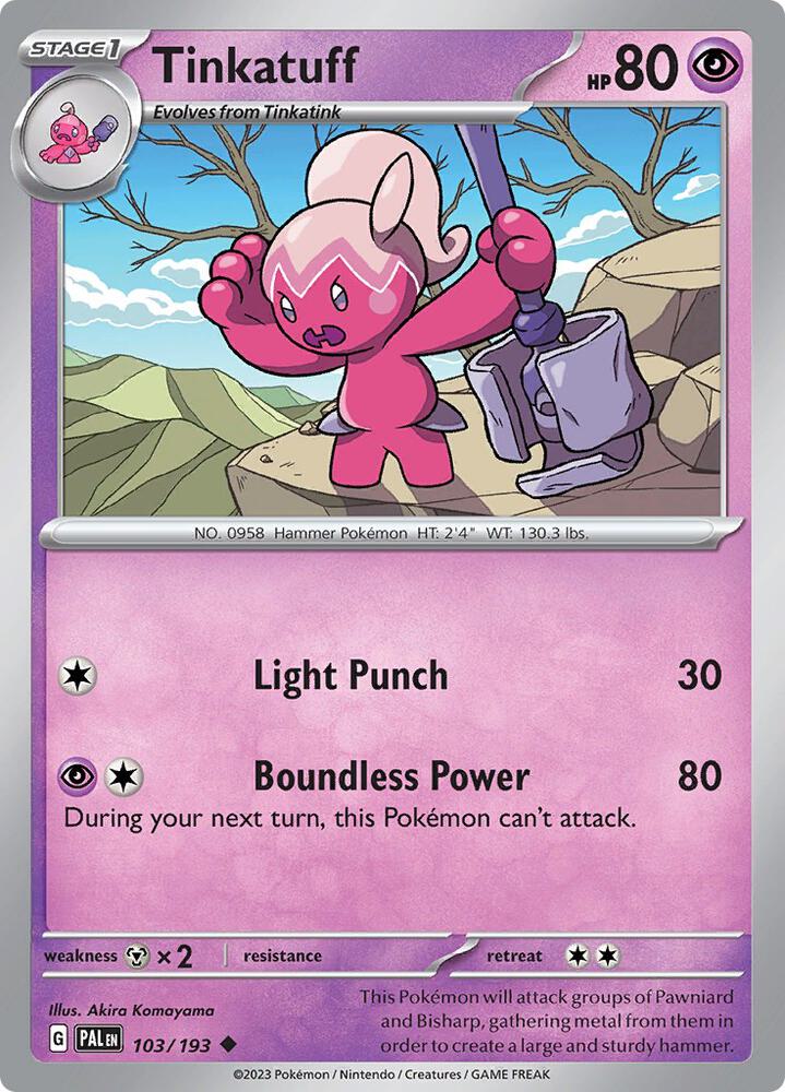 Tinkatuff - 103/193 - SV02: Paldea Evolved (PAL) - Uncommon - Normal - Pokemon TCG Card
