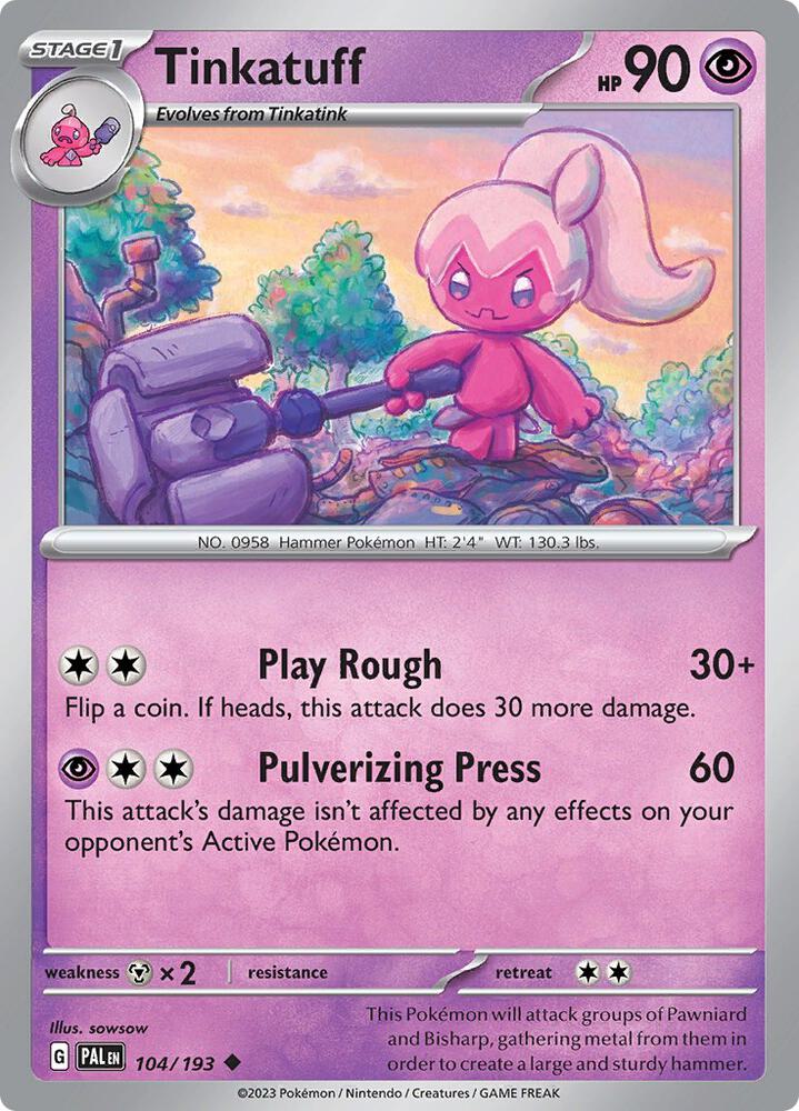Tinkatuff - 104/193 - SV02: Paldea Evolved (PAL) - Uncommon - Normal - Pokemon TCG Card