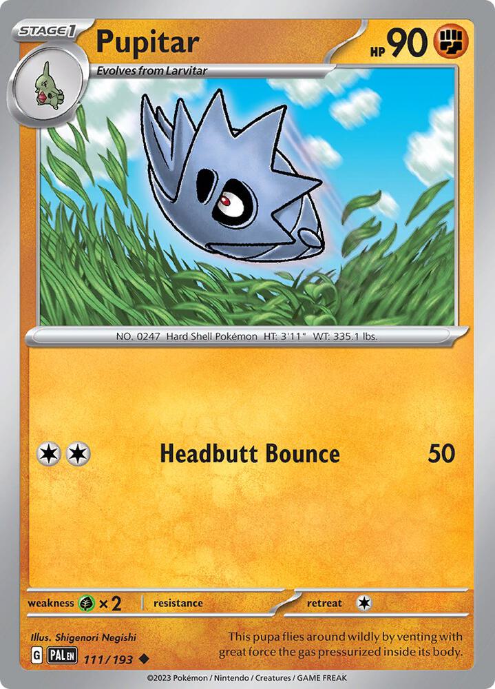 Pupitar - 111/193 - SV02: Paldea Evolved (PAL) - Normal - Pokemon TCG Card