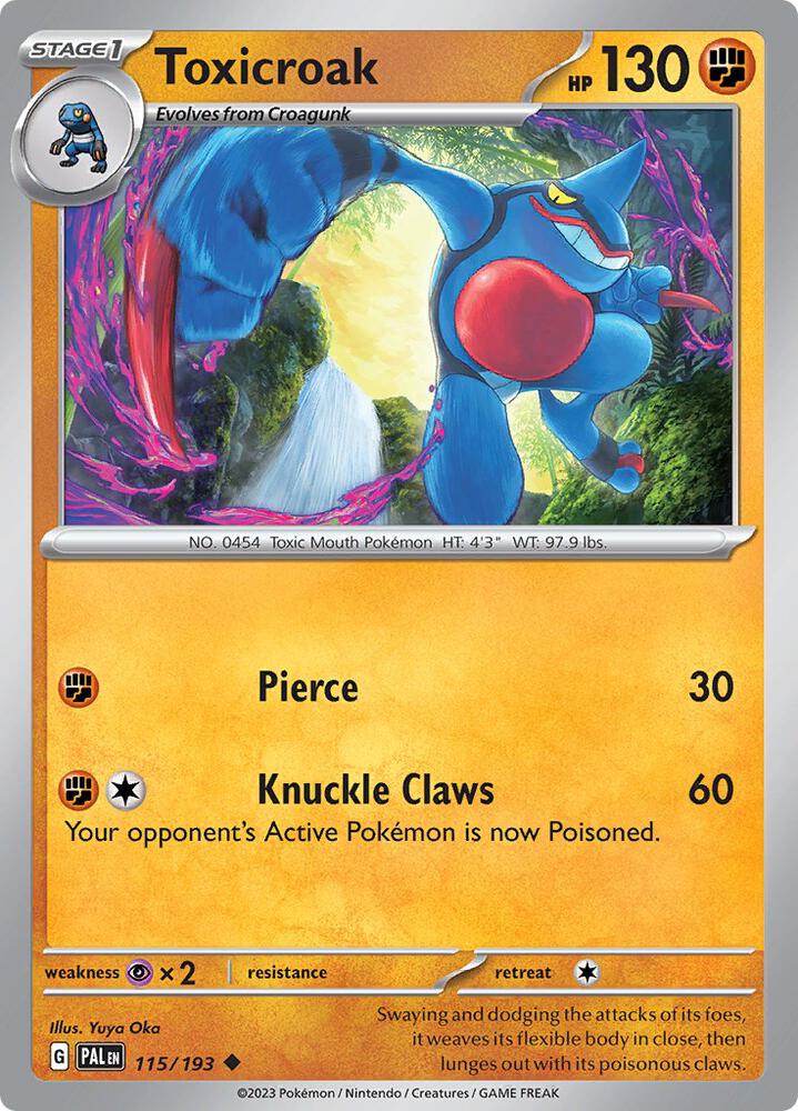 Toxicroak - 115/193 - SV02: Paldea Evolved (PAL) - Normal - Pokemon TCG Card