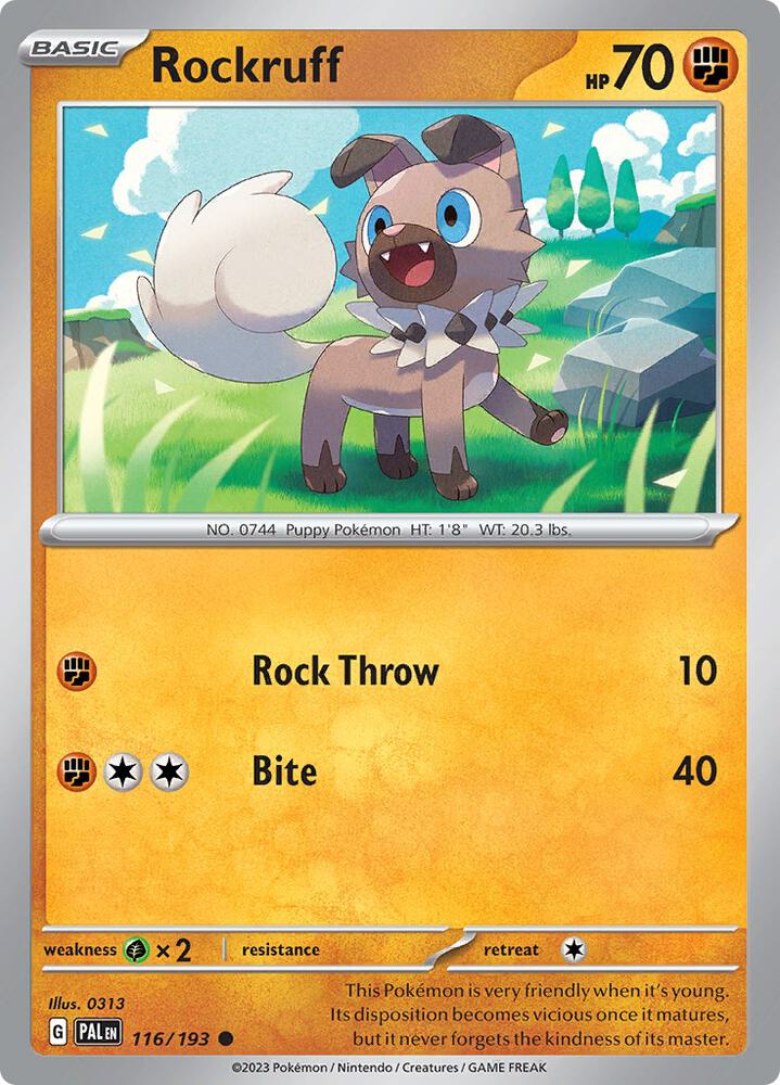Rockruff - 116/193 - SV02: Paldea Evolved (PAL) - Normal - Pokemon TCG Card