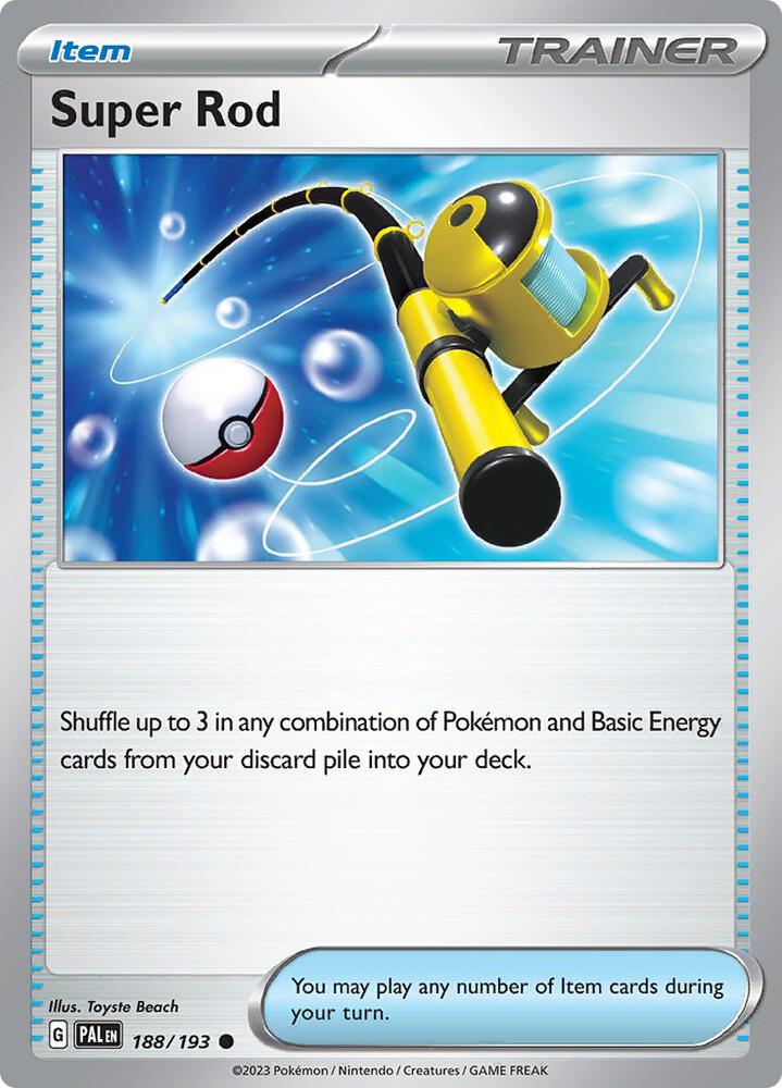 Super Rod - 188/193 - SV02: Paldea Evolved (PAL) - Common - Reverse Holofoil - Pokemon TCG Card