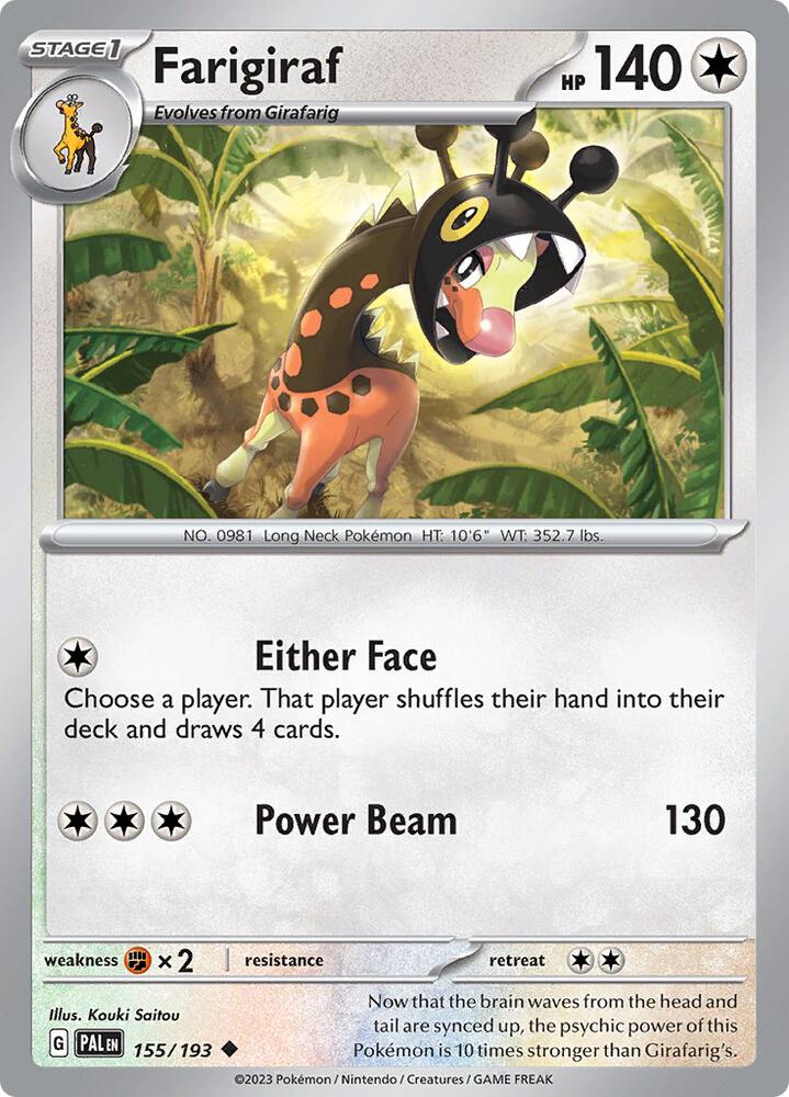 Farigiraf - 155/193 - SV02: Paldea Evolved (PAL) - Normal - Pokemon TCG Card