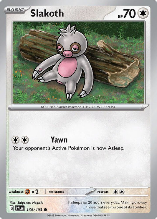 Slakoth - 160/193 - SV02: Paldea Evolved (PAL) - Normal - Pokemon TCG Card
