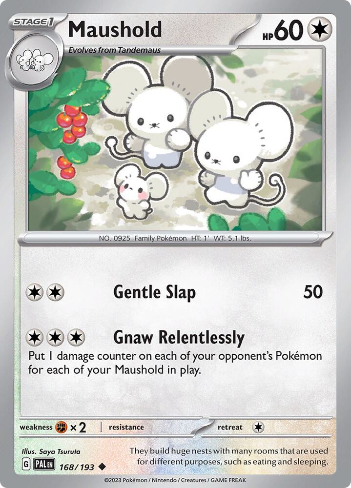 Maushold - 168/193 - SV02: Paldea Evolved (PAL) - Reverse Holofoil - Pokemon TCG Card