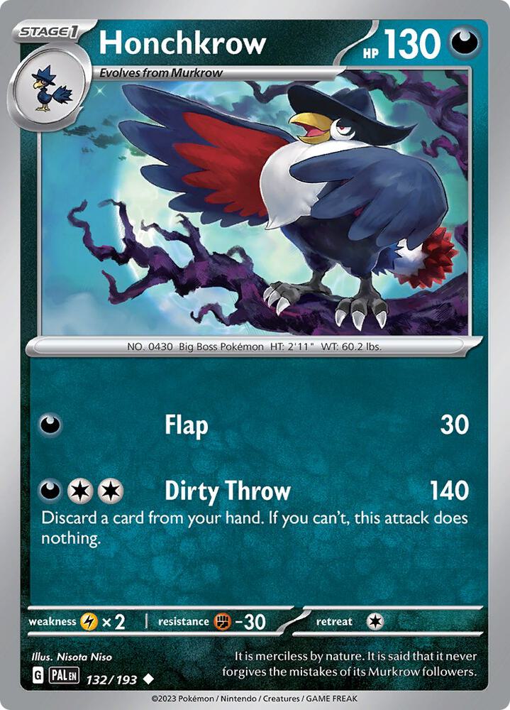 Honchkrow - 132/193 - SV02: Paldea Evolved (PAL) - Normal - Pokemon TCG Card
