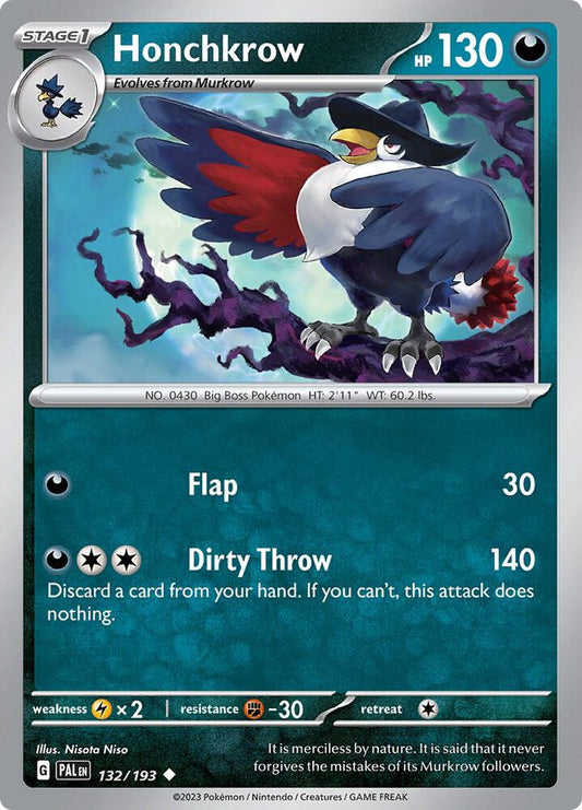 Honchkrow - 132/193 - SV02: Paldea Evolved (PAL) - Normal - Pokemon TCG Card