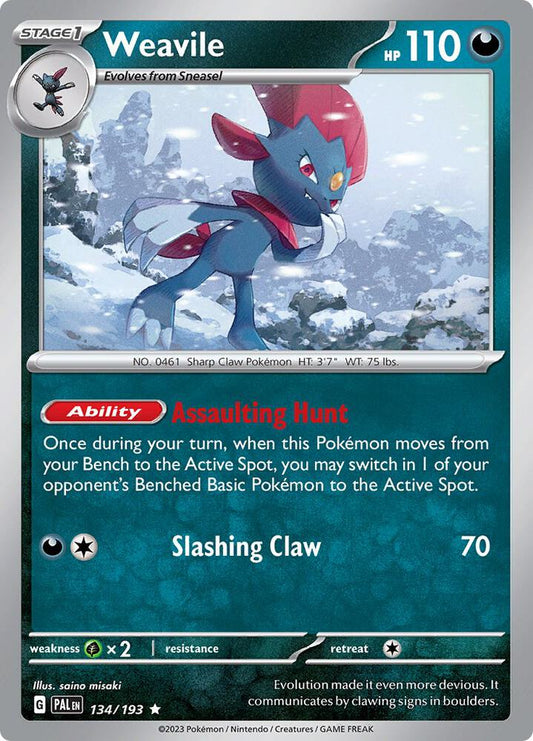 Weavile - 134/193 - SV02: Paldea Evolved (PAL) - Holofoil - Pokemon TCG Card