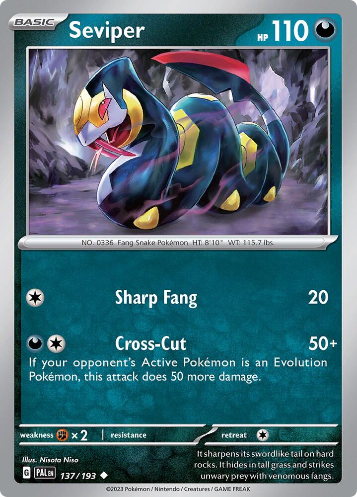 Seviper - 137/193 - SV02: Paldea Evolved (PAL) - Normal - Pokemon TCG Card