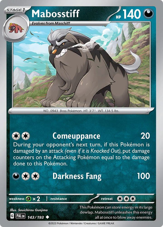 Mabosstiff - 143/193 - SV02: Paldea Evolved (PAL) - Reverse Holofoil - Pokemon TCG Card