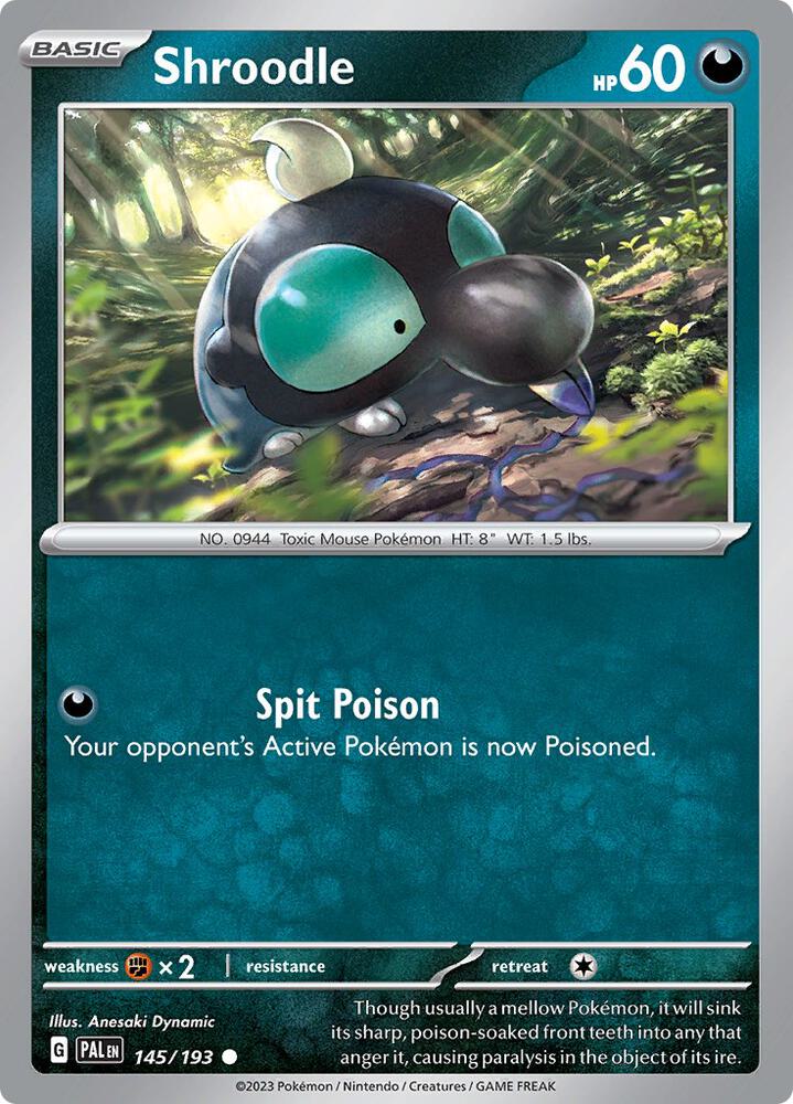 Shroodle - 145/193 - SV02: Paldea Evolved (PAL) - Common - Normal - Pokemon TCG Card