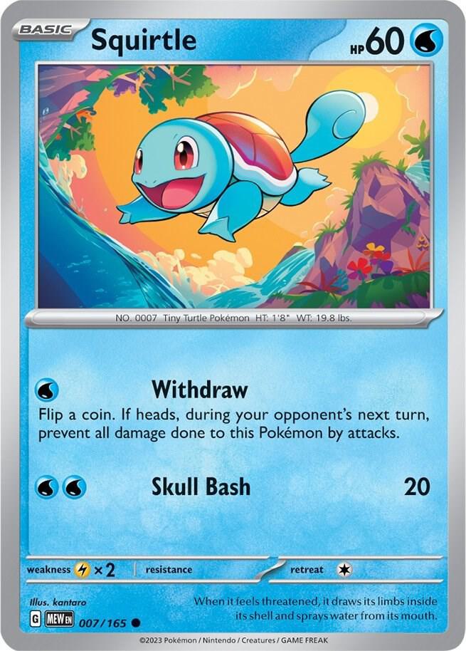 Squirtle - 007/165 - SV: Scarlet & Violet 151 (MEW) - Common - Normal - Pokemon TCG Card