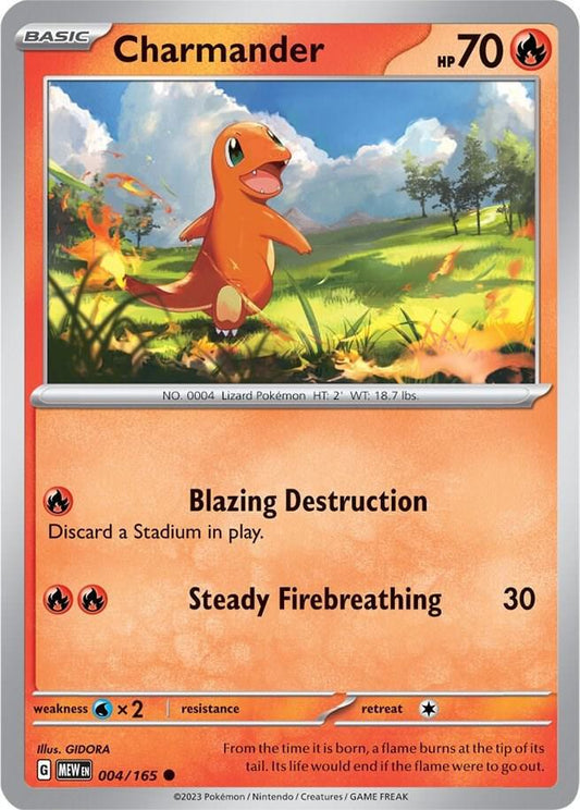 Charmander - 004/165 - SV: Scarlet & Violet 151 (MEW) - Common - Normal - Pokemon TCG Card