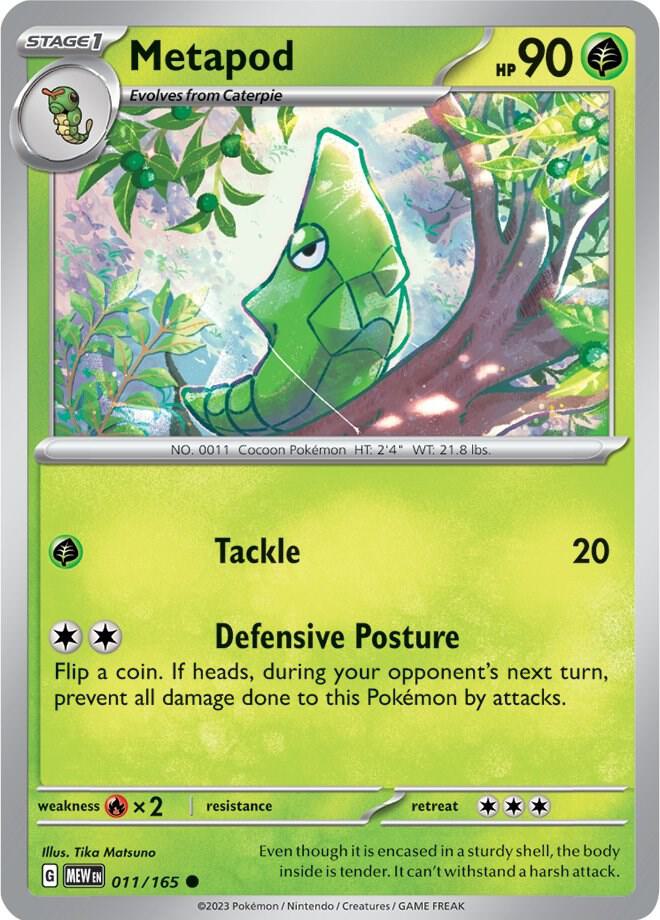 Metapod - 011/165 - SV: Scarlet & Violet 151 (MEW) - Normal - Pokemon TCG Card