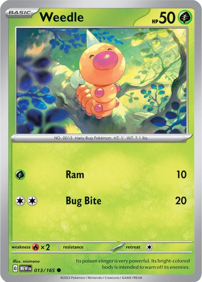 Weedle - 013/165 - SV: Scarlet & Violet 151 (MEW) - Normal - Pokemon TCG Card