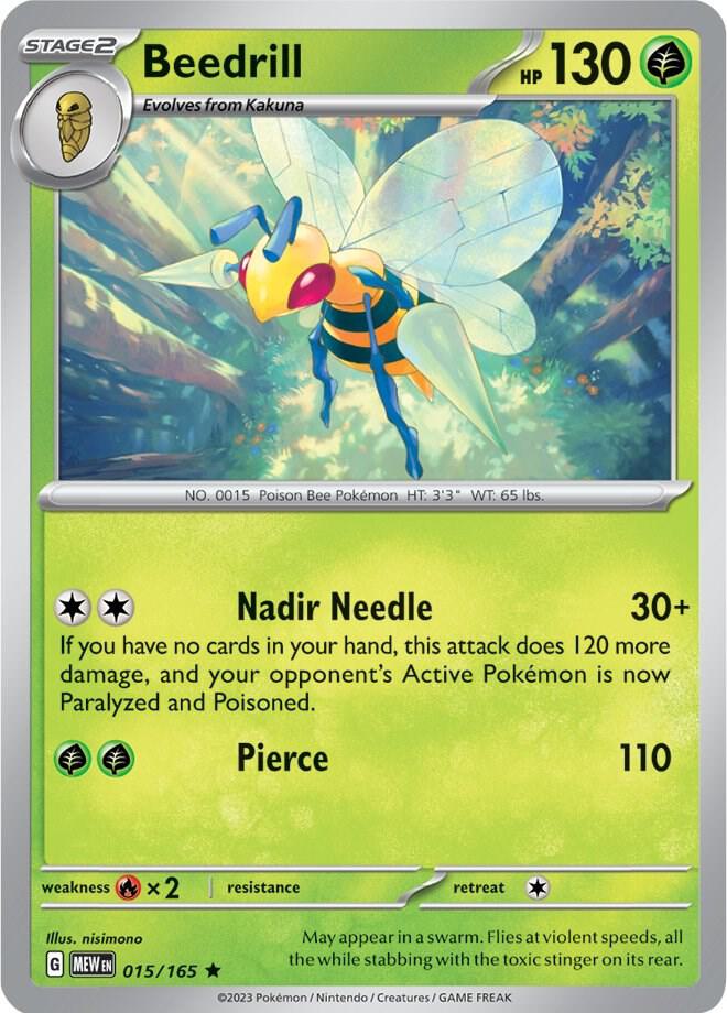 Beedrill - 015/165 - SV: Scarlet & Violet 151 (MEW) - Reverse Holofoil - Pokemon TCG Card