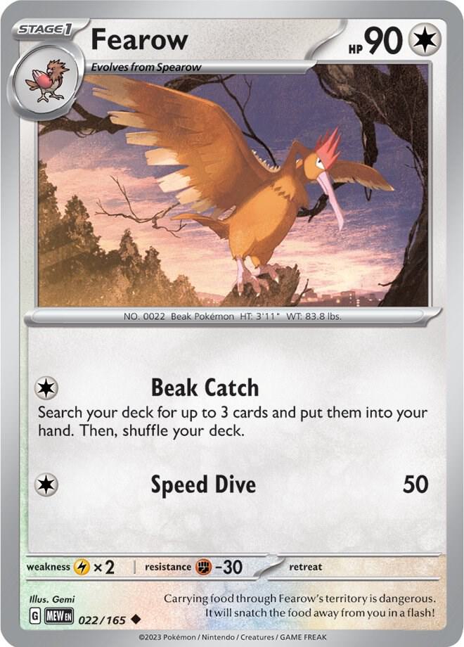 Fearow - 022/165 - SV: Scarlet & Violet 151 (MEW) - Reverse Holofoil - Pokemon TCG Card