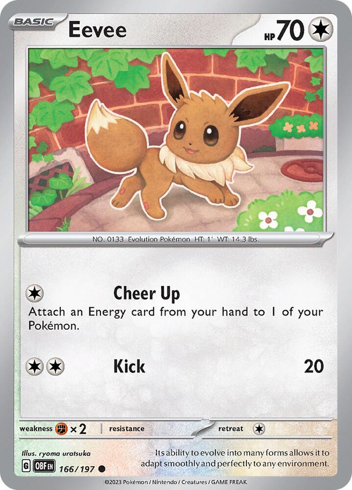 Eevee - 166/197 - SV03: Obsidian Flames (OBF) - Normal - Pokemon TCG Card