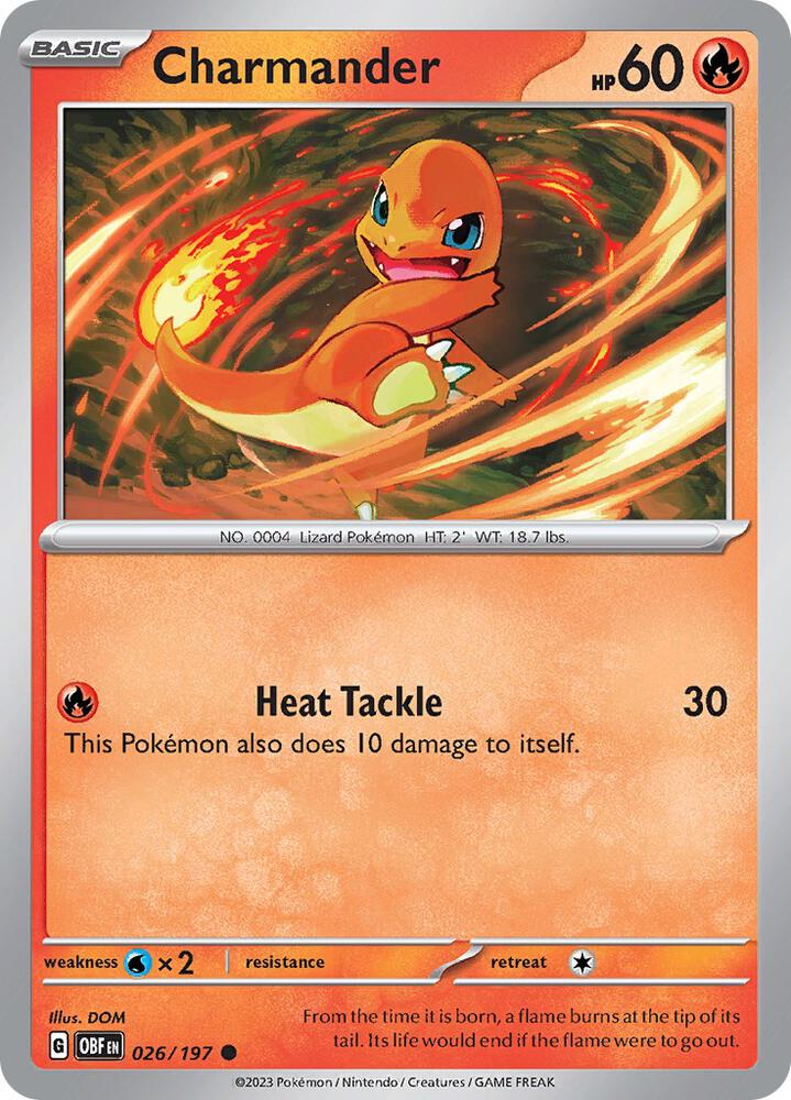 Charmander - 026/197 - SV03: Obsidian Flames (OBF) - Normal - Pokemon TCG Card