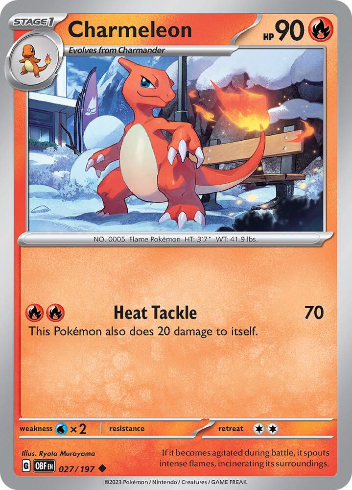 Charmeleon - 027/197 - SV03: Obsidian Flames (OBF) - Normal - Pokemon TCG Card