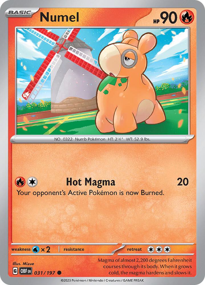 Numel - 031/197 - SV03: Obsidian Flames (OBF) - Normal - Pokemon TCG Card
