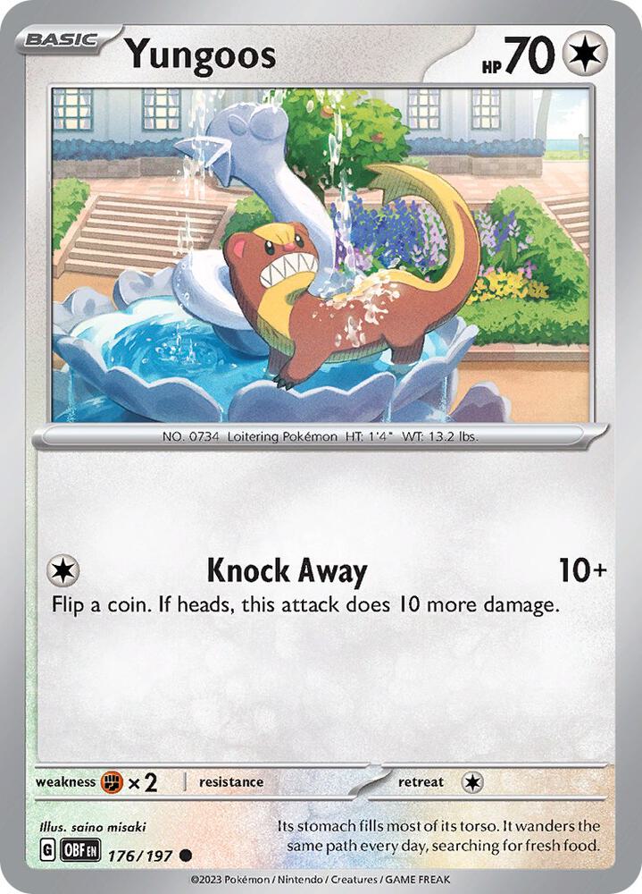 Yungoos - 176/197 - SV03: Obsidian Flames (OBF) - Normal - Pokemon TCG Card