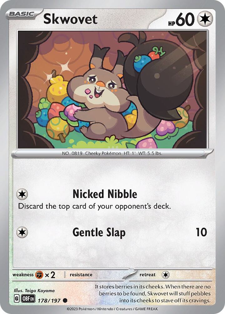 Skwovet - 178/197 - SV03: Obsidian Flames (OBF) - Normal - Pokemon TCG Card