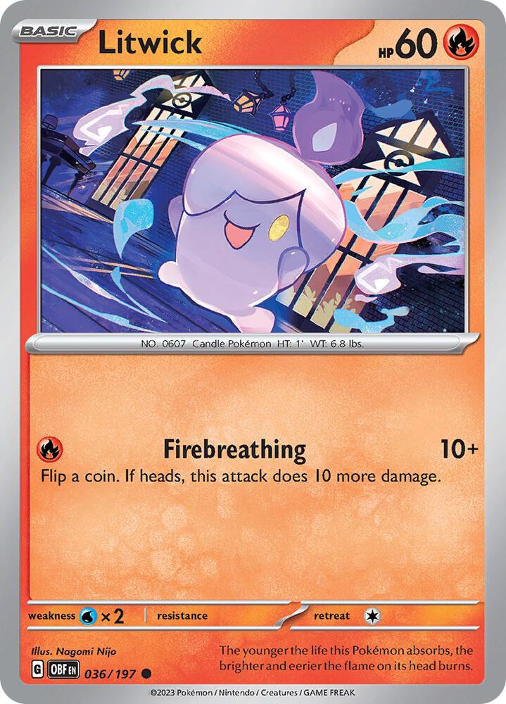 Litwick - 036/197 - SV03: Obsidian Flames (OBF) - Normal - Pokemon TCG Card